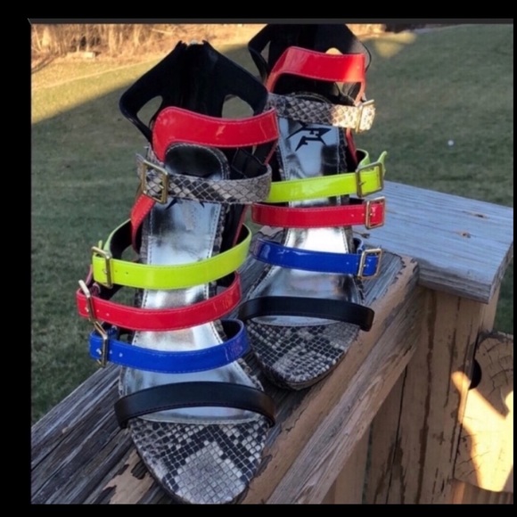 LFL multi color candy heels 80s inspired - Picture 2 of 8